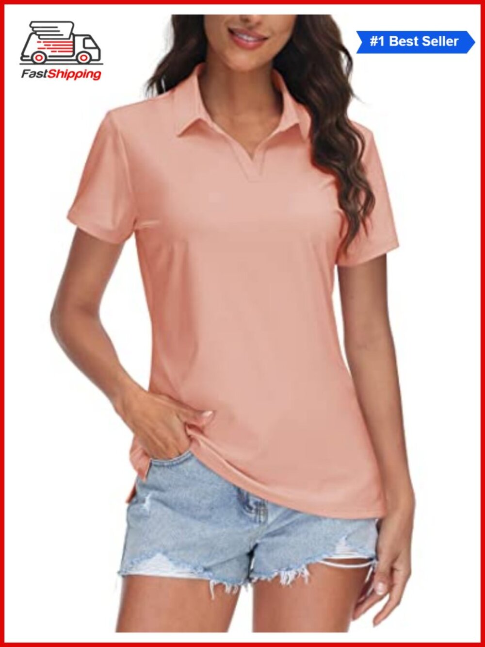 ✨ TACVASEN Women's V-Neck Polo Shirt UPF 50+ Quick Dry Short Sleeve Golf